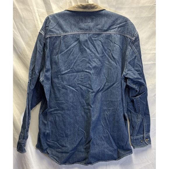 Vtg Women's Limited Jeans Medium Denim Button Up Suede Collar Cotton - Picture 10 of 11